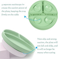 Assiette à ventouse en silicone au design de dessin animé, incassable, pour l'apprentissage de la nourriture par les bébés, bol alimentaire pour les tout-petits, produit de repas pour enfants