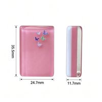 Jeu de Mahjong américain portable en acrylique 3 couches, motif papillon rose, avec tuiles imprimées exquises, pour le jeu quotidien en famille ou lors de fêtes à la maison