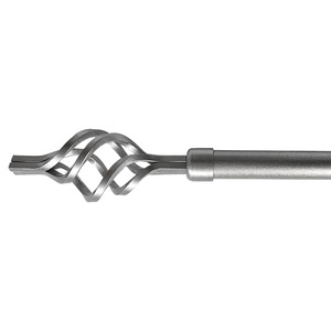 Ensemble de tringles à rideaux décoratives en métal finition laiton antique avec embouts géométriques creux en forme de cage pour quincaillerie de fenêtre - Product Image 5