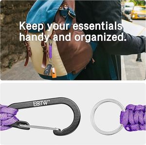 Logo Branding Paracord Keychain Carabiner Heavy Duty Braided Key Chain for Keys Camping Hiking Outdoor Gear Wholesale Custom - Product Image 4