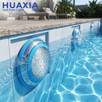 Projecteur LED RGB 18W coloré pour piscine, étanche IP68, télécommande RF, basse tension 12V, acier inoxydable