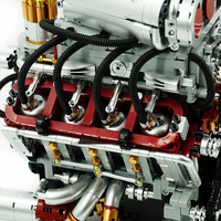 Eikee 40-Piece Supercar V8 Engine Model Building Block Kit Mainan Elektronik DIY Puzzle Kreatif untuk Anak-anak Hadiah Liburan