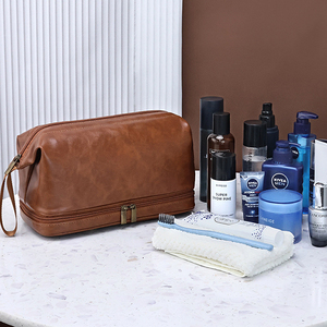 Bolsa de Aseo de Viaje de Lujo Estilo Ejecutivo, Bolsa de Maquillaje de Cuero PU para <span class=keywords><strong>Hombre</strong></span>, Bolsas y Estuches de Cosméticos - Product Image 1