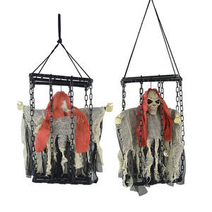 Belle Halloween Terreur Décorations Cage Suspendue Fantôme Prison Cage Squelette Glowing Fantôme Appelé Zombie Événement Fête Fournitures - Product Image 3