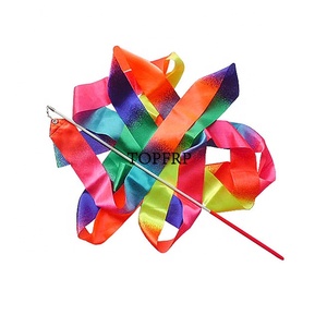 Paint-coated Tapered <b>Pole</b> with Scratch <b>Dance</b> Ribbons Gymnastic Ribbons - Product Image 2