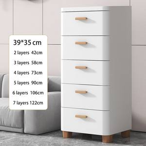 Gabinete de cajón con mango de madera blanca 3-7 capas 30CM Tipo de piso Gabinete de almacenamiento inFerior elevado Gabinete de plástico de escenario múltiple - Product Image 3