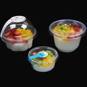 Bicchiere da Yogurt rotondo in plastica trasparente con coperchio