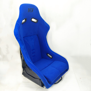 Синее тканевое спортивное сиденье с логотипом под заказ, большого размера, сиденье из стекловолокна с подушкой, сиденье для гонок - Product Image 3
