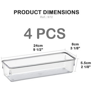 PET PET Plastic <b>Drawer</b> Organizer Modular <b>Box</b> Tray <b>Storage</b> Bins for Office Home Makeup Kitchen Junk <b>Drawer</b> - Product Image 2