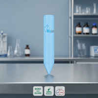 Tubes à centrifuger à fond conique en verre borosilicate 3.3 bleu, tubes transparents pour échantillons de laboratoire, OEM BIOLAB pour tests de laboratoire