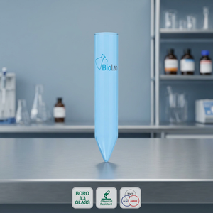 Tubos de Centrífuga con Fondo Cónico, Tubo de Ensayo de Vidrio Boro 3.3 Azul, Tubo Transparente para Muestras de Laboratorio - Product Image 3