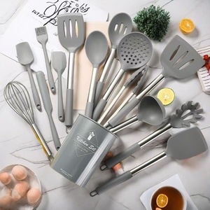 15 Piece Silicone Kitchen Utensil Set Non Stick Heat Resistant Cooking <b>Tools</b> With Storage Holder For Home Kitchen Use - Product Image 2