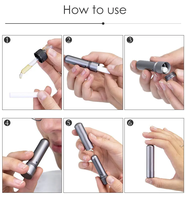 Vente en gros de flacons inhalateurs d'arômes en alliage d'aluminium vides, format voyage, portables, pour aromathérapie, huiles essentielles, logo personnalisé, OEM, ODM