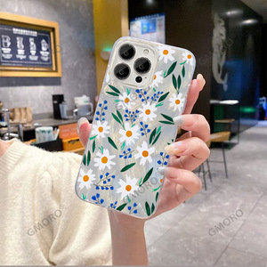 เคสโทรศัพท์มือถือลายดอกไม้ศิลปะสวยงามแบบต่างประเทศ ทนทานต่อแรงกระแทก โปร่งใส แต่งด้วยเส้นใยขนนก วาดลายด้วยเลเซอร์ - Product Image 5