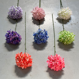 Bouquet de fleurs d'hortensia artificielles, 72 pièces, en soie, pour mariage, décoration de la maison, fabrication chinoise, moulage par injection, fait main - Product Image 2