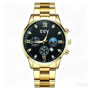 A men's diamond-studded steel <b>bracelet</b> watch, business calendar quartz wristwatch, men's model - Product Image 2