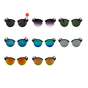 Kedun Retro Round Full Frame UV400 Rice <b>Stud</b> Color Film Reflective Sunglasses 4246 Fashion Trend Versatile - Product Image 4
