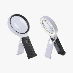 แว่นขยายแบบพกพาพับได้พร้อมไฟ LED ในตัว, เลนส์เรซิ่นขยาย 5 เท่า กรอบ ABS สำหรับอ่านหนังสือ ซ่อมแซมเครื่องประดับและนาฬิกา - Product Image 1