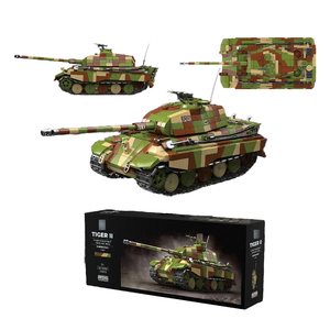 1582pcs quân đội ngụy trang aufblasbarer Panzer 1/28 PZ. kpfw vi Ausf.<span class=keywords><strong>B</strong></span> hổ xe tăng nhự<span class=keywords><strong>a</strong></span> xây dựng khối Mô hình <span class=keywords><strong>b</strong></span>ộ sưu tập đồ chơi người lớn - Product Image 1