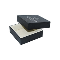 Boîte cadeau de luxe pour bijoux et montres, 2 pièces, personnalisée, en papier texturé, doublure en velours, carton rigide avec couvercle et base en feuille d'argent