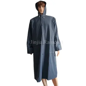 High Quality Customized Logo Rain Coat Poncho Reusable Polyester PVC RAINWEAR Waterproof Long Men Raincoat