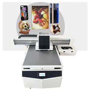 A1 size 60*90cm printing size 3 dx8 heads vinyl label uv flatbed printer with white and varnish