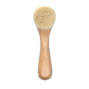 Brosse à shampoing en laine bébé spécial bois cheveux doux brosse de nettoyage du visage