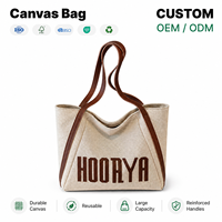 Sac fourre-tout vintage élégant en toile robuste avec poignées longues renforcées, réutilisable pour le quotidien, vente en gros OEM directe usine