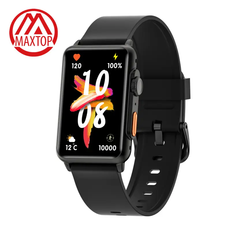 Maxtop relógio inteligente personalizado, à prova d' água, monitoramento de frequência cardíaca, esportes, fitness, banda de toque, bt, chamadas
