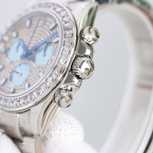 หน้าปัดสีฟ้าไอซ์บลูปี 2026 พร้อมวงแหวนรอบนอกสีรุ้งหลากสีสัน โดดเด่นด้วยพื้นผิวมันวาวและโปร่งใส นาฬิกาจักรกลขั้นสูง - Product Image 2