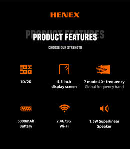 HENEX H5 Scanner di Codici a Barre 2D IP68 WiFi 32MB Schermo 5.5'' <span class=keywords><strong>Palm</strong></span> OS MTK6737 Telefono Robusto Palmare PDA per Magazzino - Product Image 6