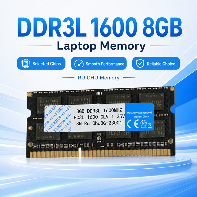 RuiChu DDR3L ECC 4GB 8GB 1333MHz 1600MHz Laptop RAM PC3L-12800 204PIN SODIMM 1.35V Low Voltage Stock Notebook Upgrade