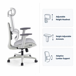 Mesh Ergonomic <strong>Office</strong> <strong>Chair</strong> Y Frame Lumbar Multi Angle Headrest Breathable Reclining BIFMA CE EN1335 Wholesale Factory Direct - Product Image 2