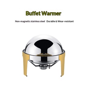 Réchaud de buffet électrique transfrontalier en acier inoxydable or/argent avec couvercle entièrement rabattable pour le petit-déjeuner et l'hôtellerie - Product Image 6
