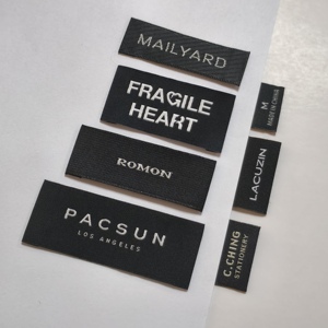 Tùy chỉnh tư nhân mật độ cao Damask dệt silicon nhãn thẻ sắt trên cho quần áo tùy chỉnh may vải nhãn logo làm thẻ - Product Image 1