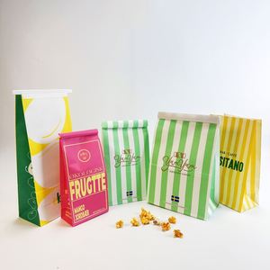 Bolsa de Papel para Palomitas Ecológica con Ventana, con Cierre Metálico Antigrasa y Rayas Rojas y Amarillas, Personalizable con LOGO - Product Image 6