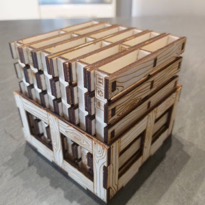 Kustom potongan laser palet kayu bentuk palet minuman coaster kayu dengan kotak - Product Image 6
