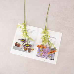 Décorations florales artificielles en soie tournesol à 2 têtes style pastoral pour arrangements de table à manger et toile de fond de mariage en intérieur - Product Image 4