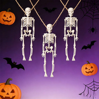 Ensemble de Décorations Squelette d'Halloween Mini Squelettes Entiers Suspendus Ornements Os de Mains en Plastique Accessoires BS067