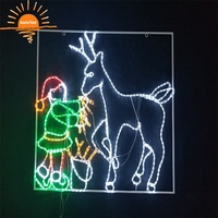 2D LED Navidad Santa luz al aire libre impermeable luminiscencia cadena luces motivo Luz
