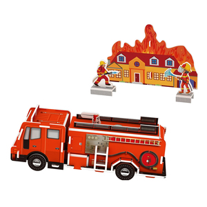 Modèle <span class=keywords><strong>de</strong></span> puzzle 3D en papier DIY, <span class=keywords><strong>camion</strong></span> <span class=keywords><strong>de</strong></span> pompiers 3D avec 56 pièces - Product Image 4