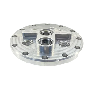 Placa base circular de aluminio CNC de tolerancia estrecha, piezas de mecanizado CNC personalizadas para torneado y fresado, para la automatización de conexiones de fluidos. - Product Image 4