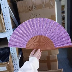 Ventilador de mano plegable decorativo Bling Festival 23cm personalizado hierro madera y bambú portátil tallado Rave ventilador para regalos de negocios - Product Image 3