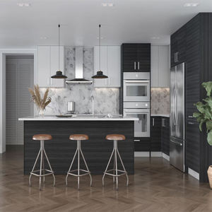 Gabinetes de cocina modernos de madera maciza RTA fabricados en fábrica con panel de madera maciza - Product Image 1