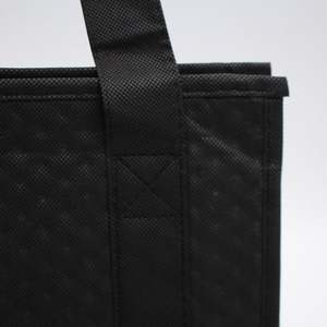 Sac Isotherme Portable Noir Tendance avec Fermeture Éclair et Motif Lettres en Non-Tissé pour Pique-Nique en Extérieur et Rangement Alimentaire – Offre Spéciale - Product Image 5