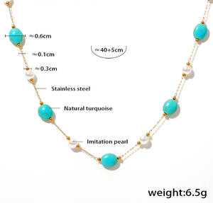 Fashion <strong>Jewelry</strong> Set Handmade <strong>Turquoise</strong> Beaded Necklace Bracelet Sets For Women T150 - Product Image 6