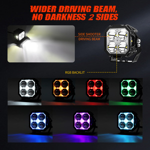 ไฟเสริมความสว่างสูงสุด รุ่นใหม่ล่าสุด ปี 2025 50 วัตต์ คู่ 3 นิ้ว RGBW RGB ไฟเสริมสำหรับรถยนต์ - Product Image 3