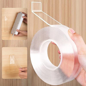 Nano ruban adhésif <span class=keywords><strong>double</strong></span> face <span class=keywords><strong>transparent</strong></span> et imperméable personnalisé lavable collant feuille mince réutilisable de 5m Nano acrylique