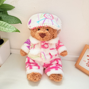 Ensemble de vêtements pour poupée unisexe Barcelona Bear, pyjama en polaire et masque pour les yeux, 14 ans et plus, tenues adorables - Product Image 3