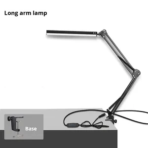 Hiện đại pin-Powered E26 <span class=keywords><strong>Double</strong></span>-headed <span class=keywords><strong>LED</strong></span> cánh tay dài có thể gập lại bảo vệ mắt đèn bàn để đọc sách & Nghiên Cứu - Product Image 6